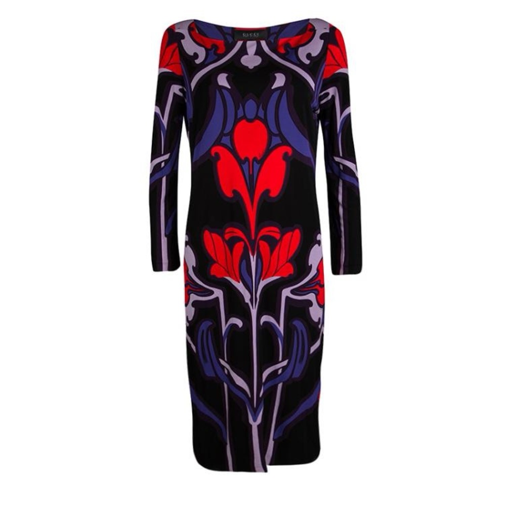 Gucci Multicolor Printed Long Sleeve Dress size small